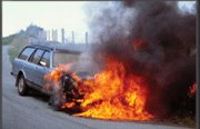 Burning car